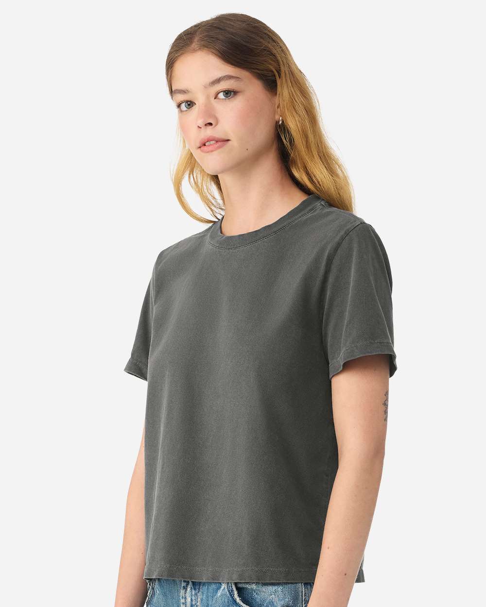 Washed Charcoal Women's Garment-Dyed Tee - 6110GD