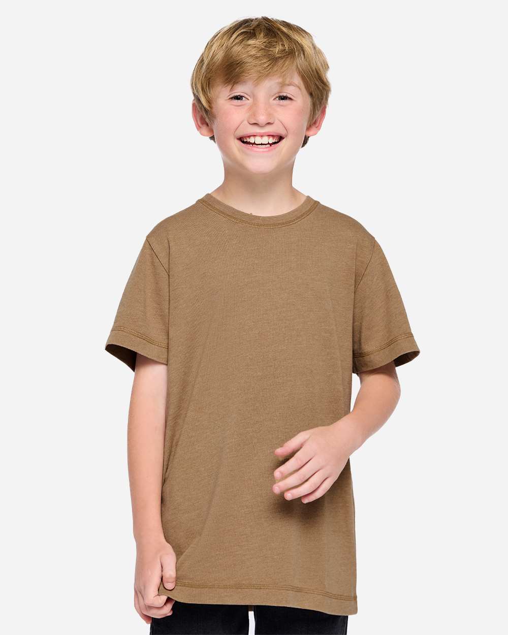 Washed Coyote Brown Youth Vintage Wash Tee - 6102 plain