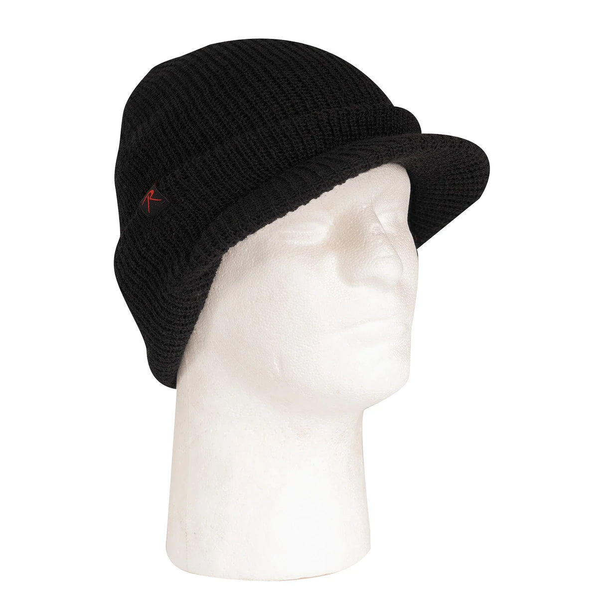 Watch Cap with Brim - Black
