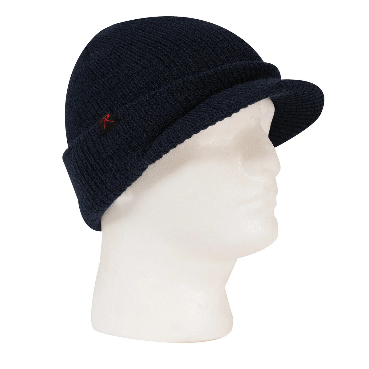 Watch Cap with Brim - Navy Blue