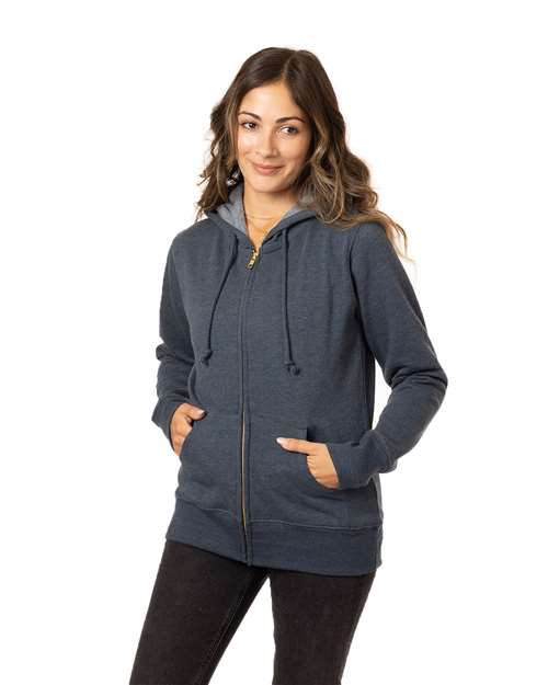 Water Women's Heathered Full-Zip Hooded Sweatshirt - EC4580