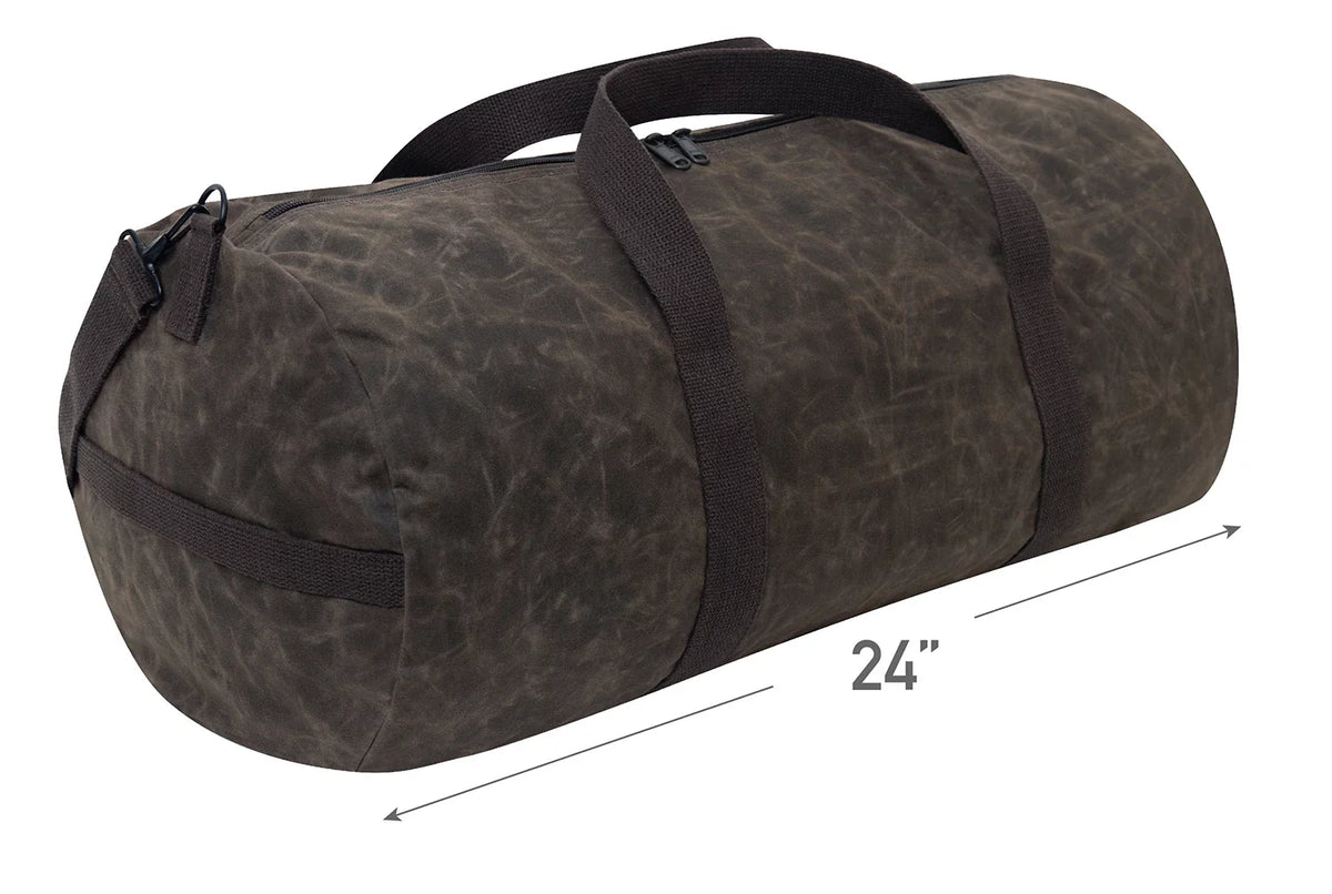 Waxed Canvas Shoulder Duffle Bag - 24 Inch