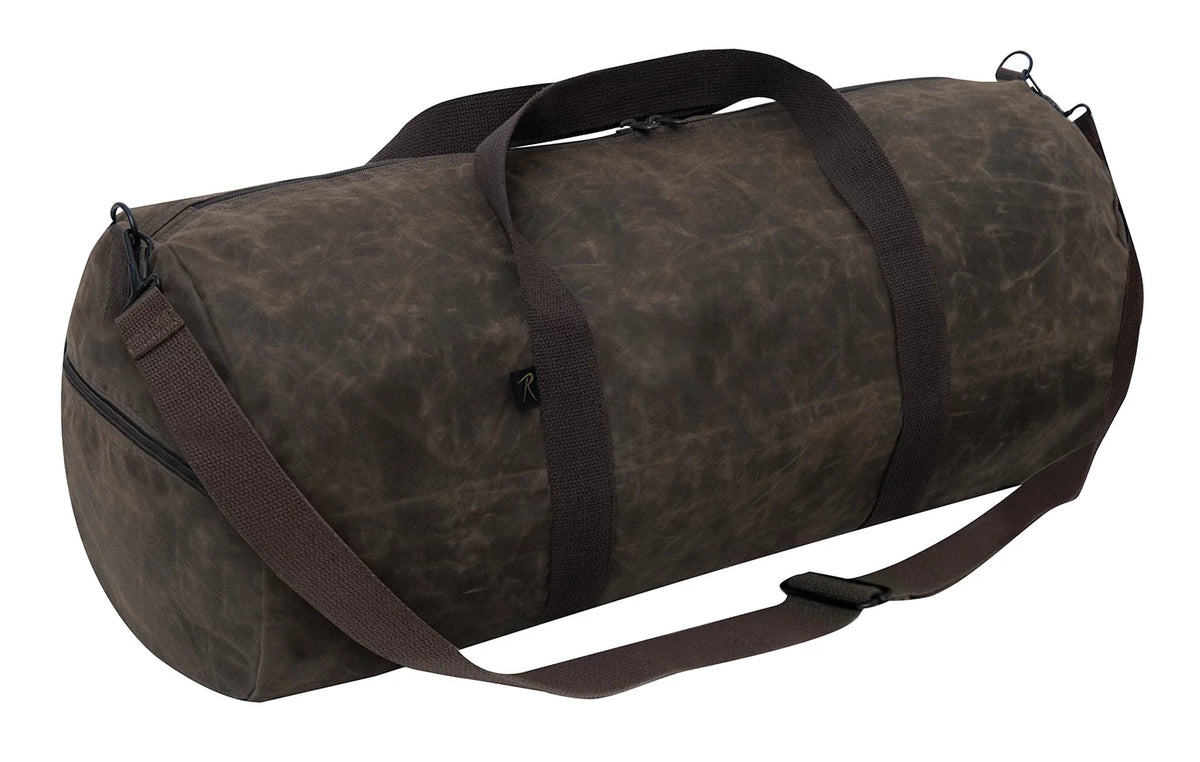 Waxed Canvas Shoulder Duffle Bag - 24 Inch