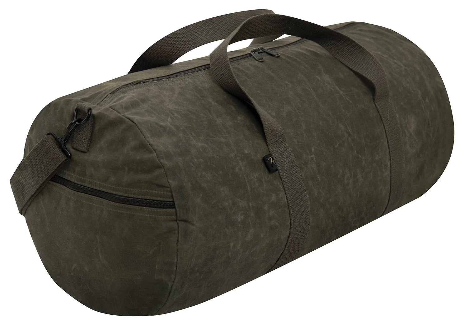 Waxed Canvas Shoulder Duffle Bag - 24 Inch - Olive Drab