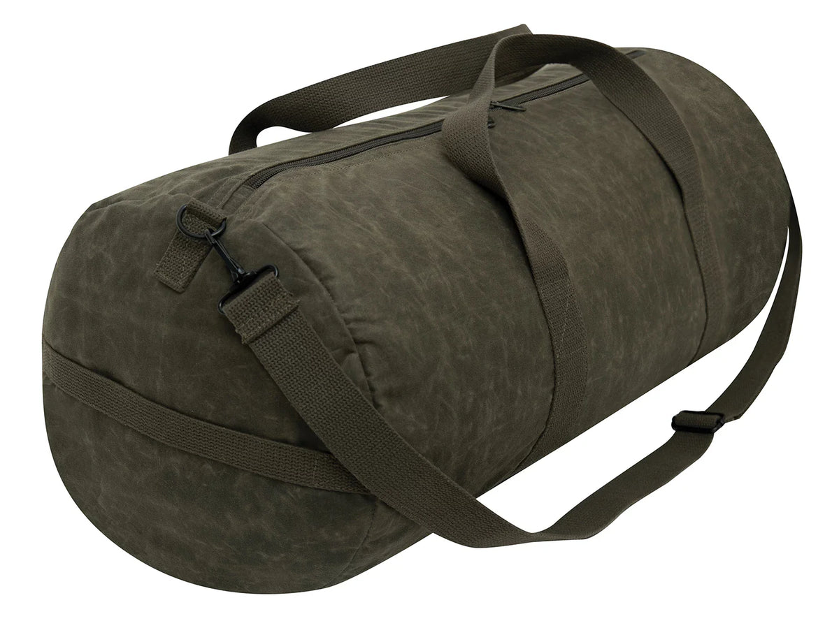 Waxed Canvas Shoulder Duffle Bag - 24 Inch