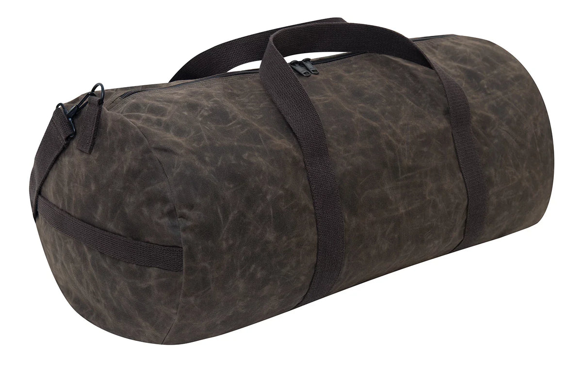 Waxed Canvas Shoulder Duffle Bag - 24 Inch