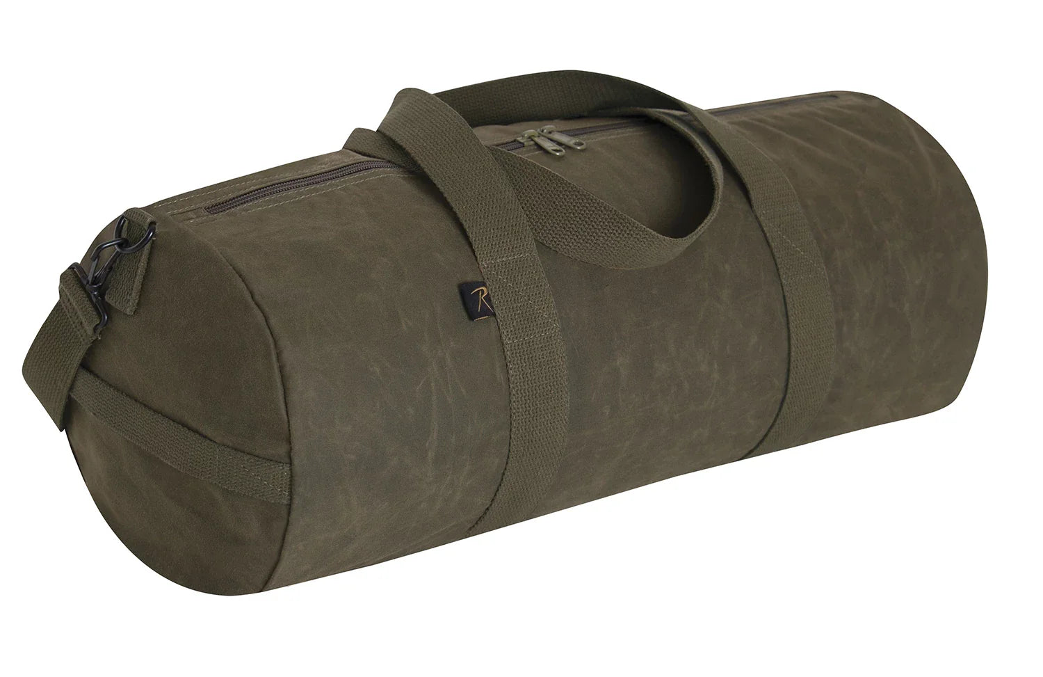 Waxed Canvas Shoulder Duffle Bag - 24 Inch - Olive Drab