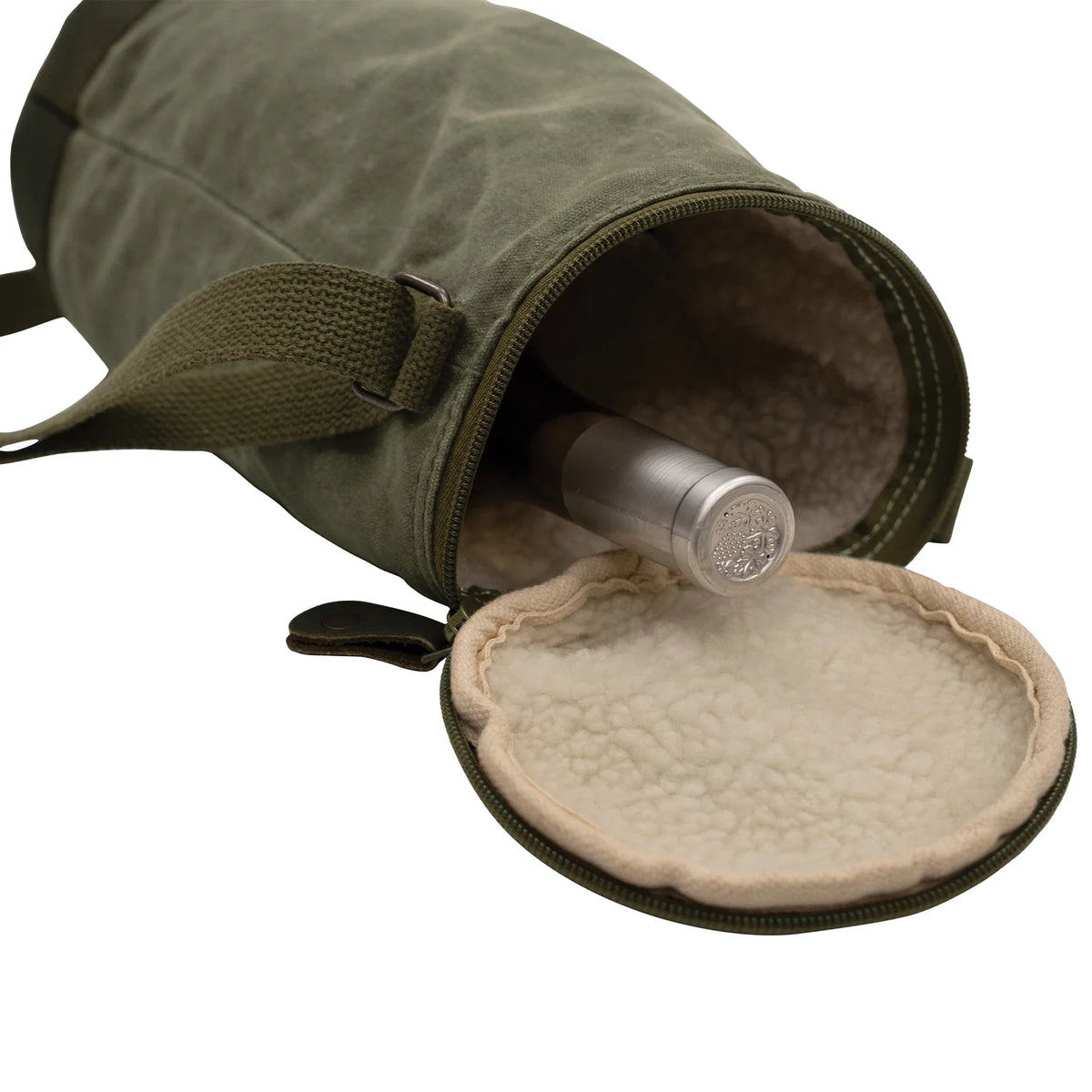 Waxed Canvas Wine Carrier Tote Bag