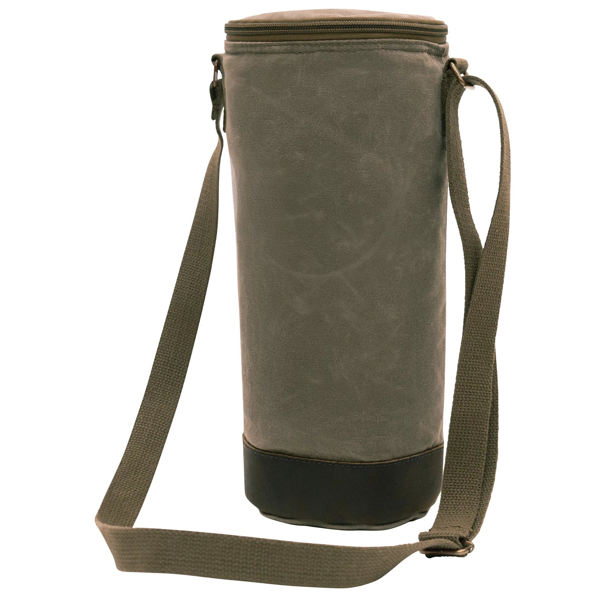 Waxed Canvas Wine Carrier Tote Bag