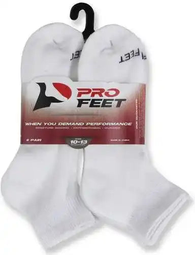 Wb Work Wear 5286/6 Performance Physical Quarter (6 Pair Pkg) Socks - White