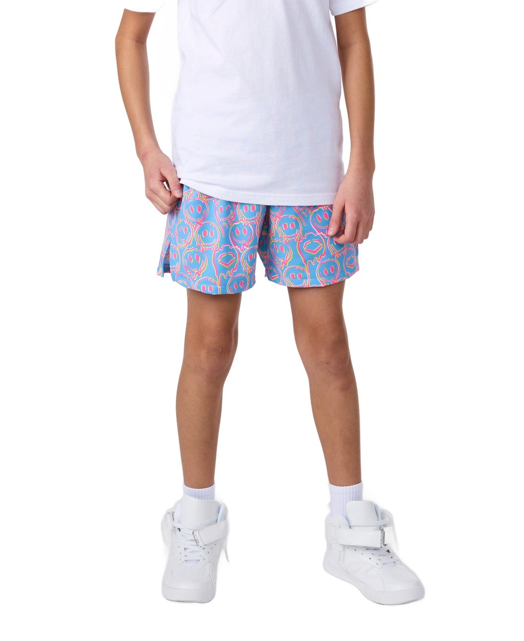 Evoshield Youth Happy Melt Victory Blue Woven Shorts - front view