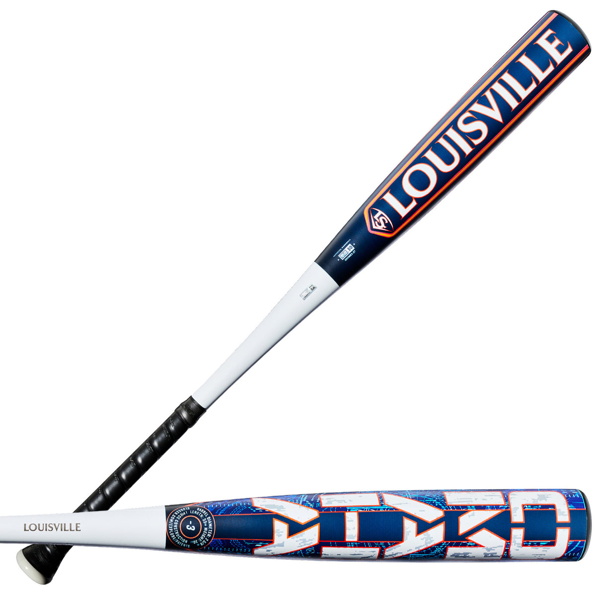 Louisville Slugger 2027 Omaha (-3) BBCOR Bat WBL4249010 - Black Navy White - HIT a Double - 1