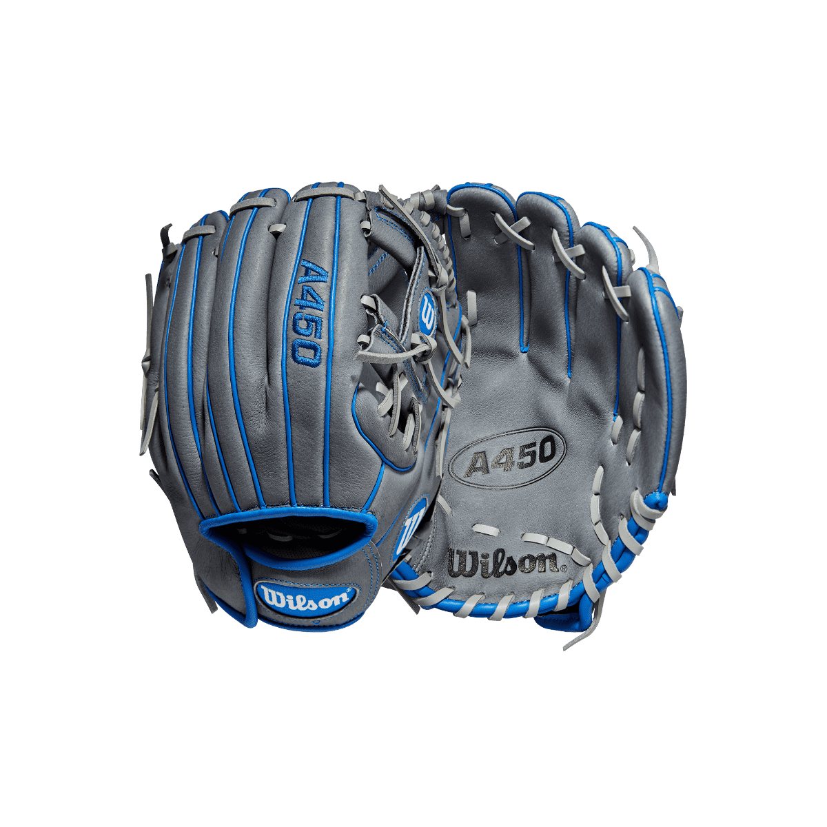 Wilson 2022 A450 10.75&quot; Youth Infield Gloves- Gray Royal - HIT a Double - 3