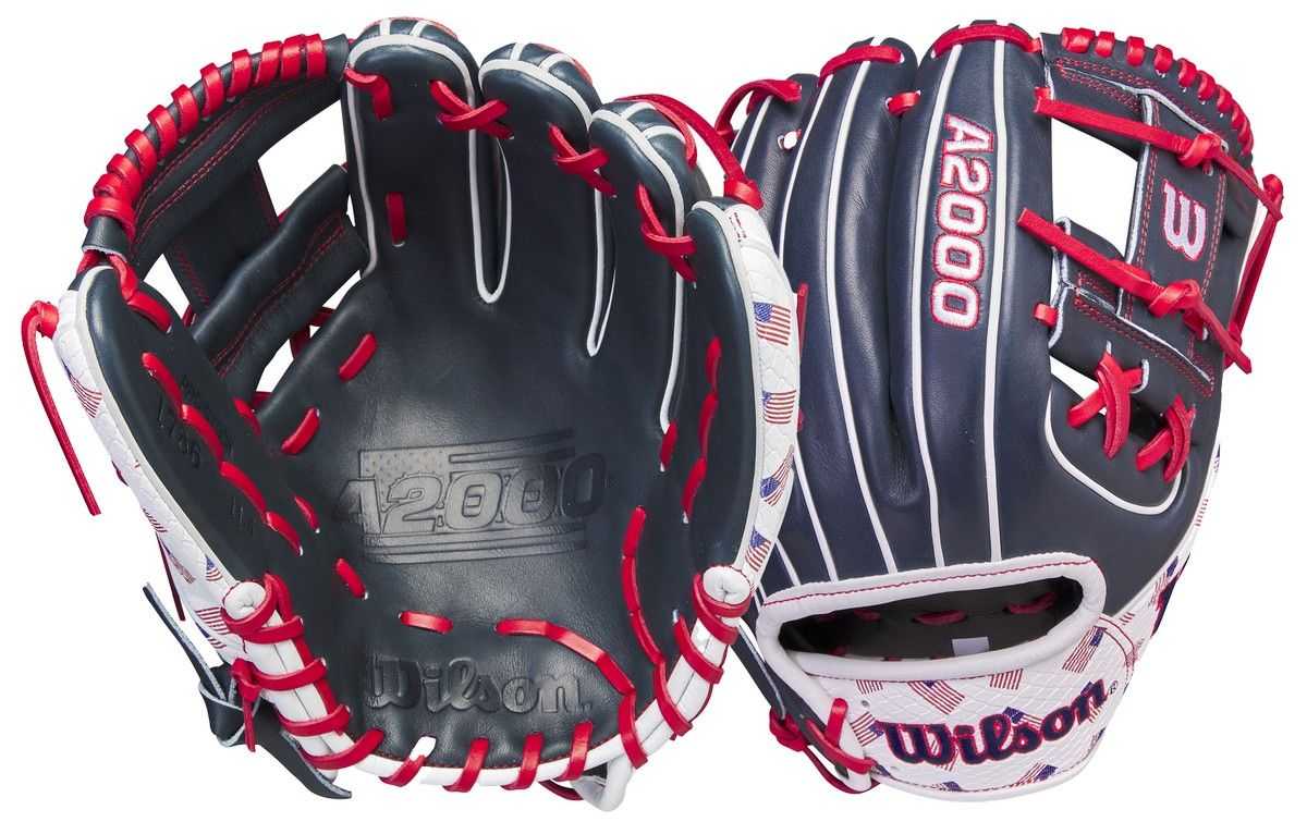 Wilson A2000 1786 11.50&quot; infield Glove July 2023 GOTM WBW101668115 - Black Red White - HIT a Double - 3