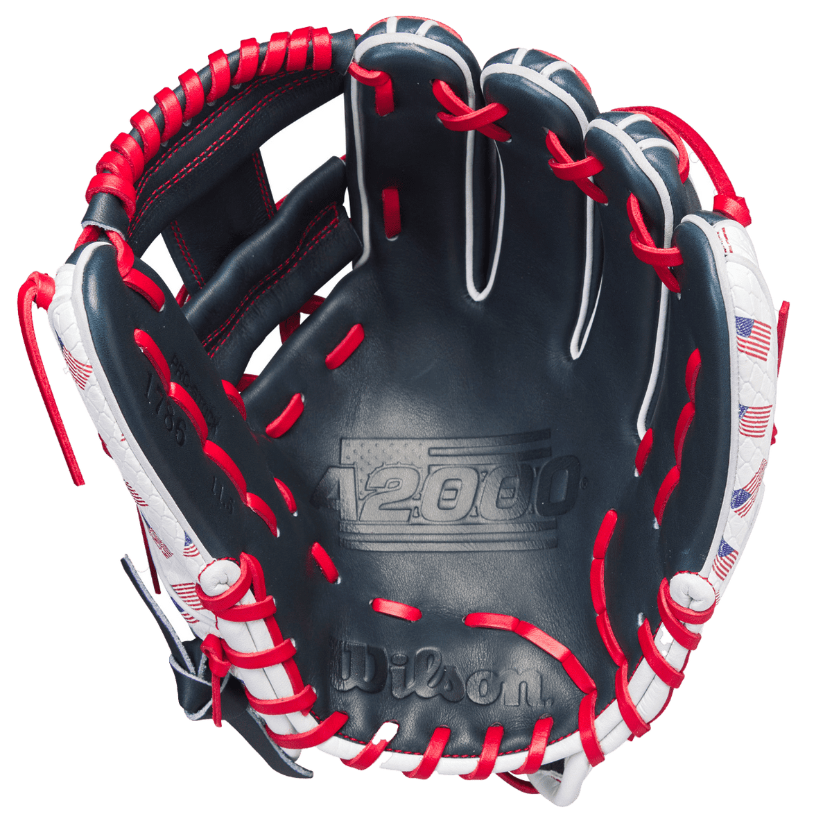 Wilson A2000 1786 11.50&quot; infield Glove July 2023 GOTM WBW101668115 - Black Red White - HIT a Double - 2