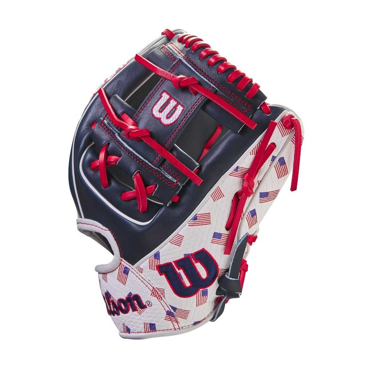 Wilson A2000 1786 11.50&quot; infield Glove July 2023 GOTM WBW101668115 - Black Red White - HIT a Double - 4