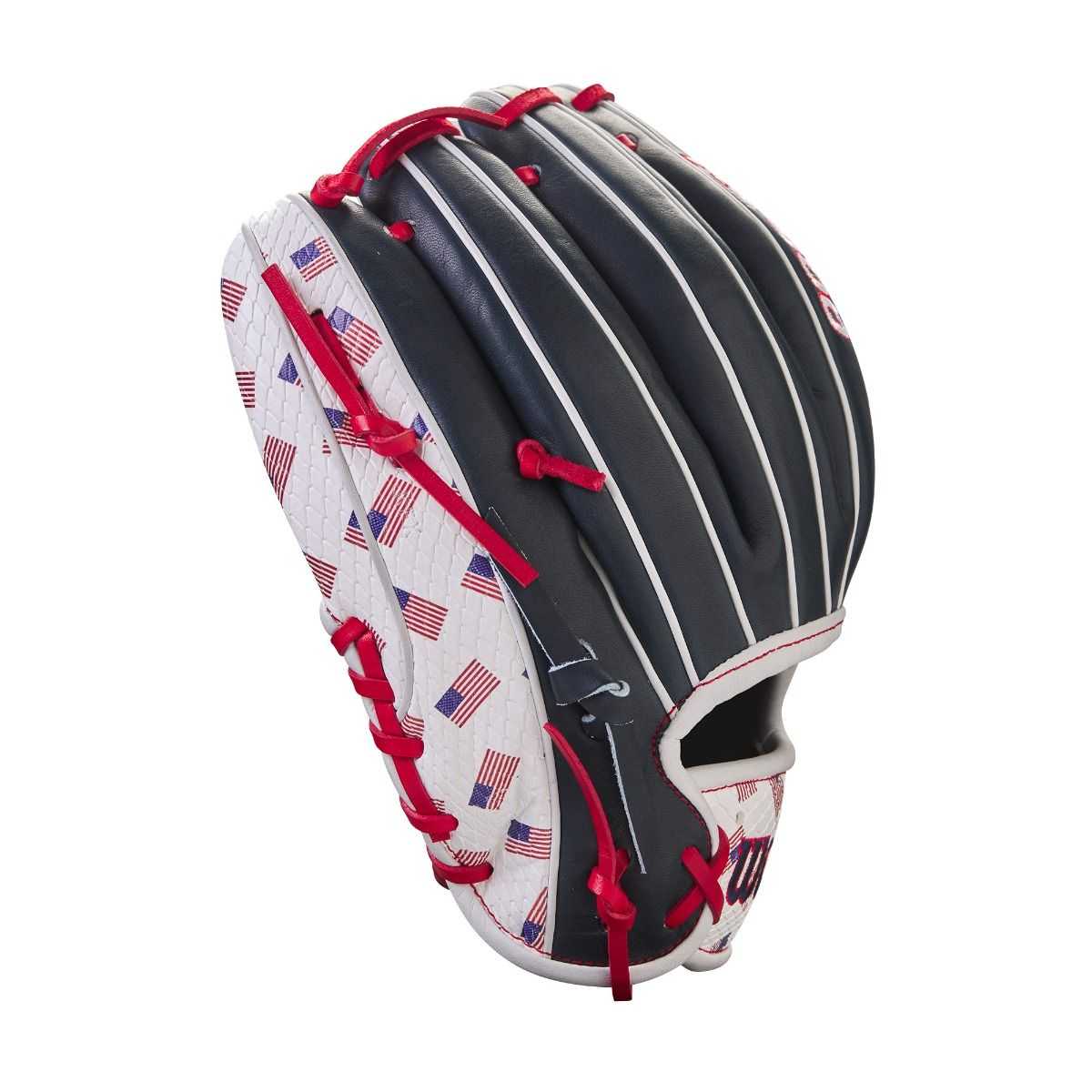 Wilson A2000 1786 11.50&quot; infield Glove July 2023 GOTM WBW101668115 - Black Red White - HIT a Double - 5
