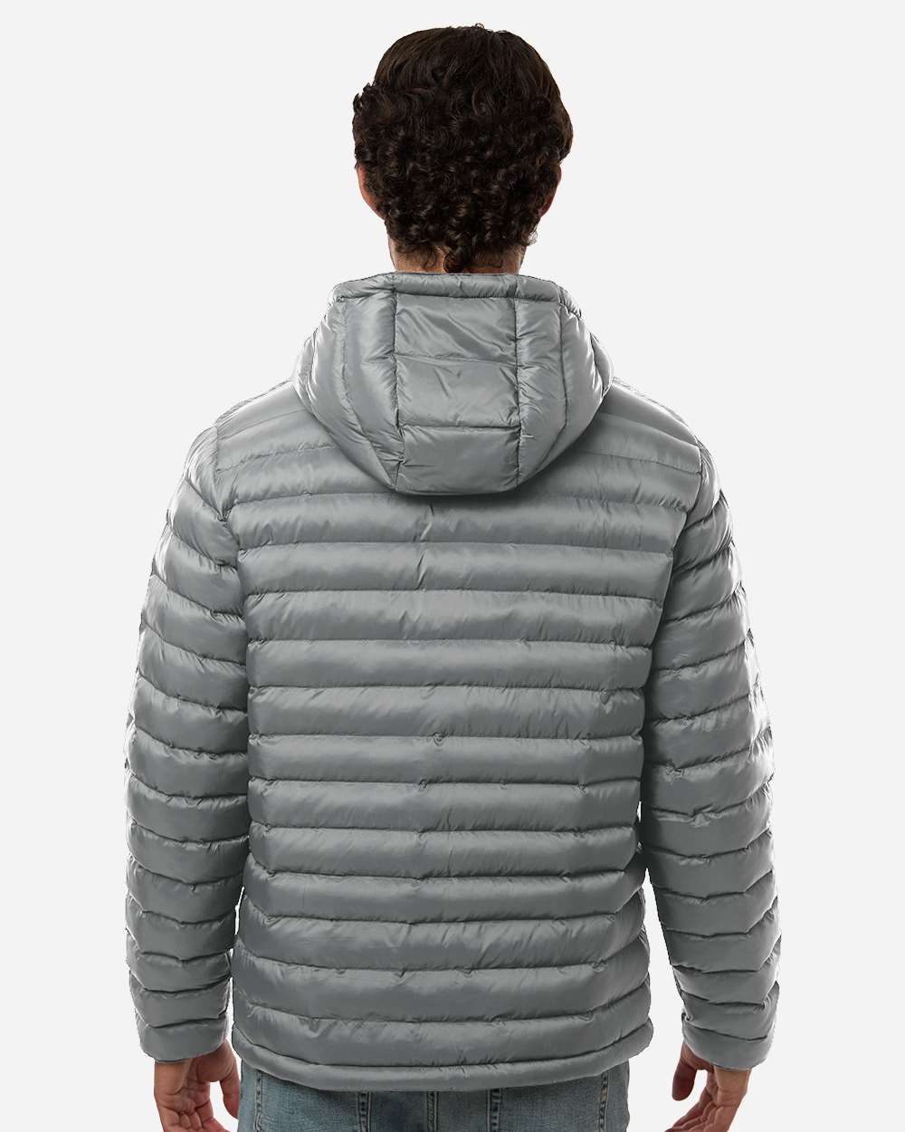 Weatherproof 26715 Men’s Lightweight Poly-filled Hooded Puffer Jacket - Chelsea Grey