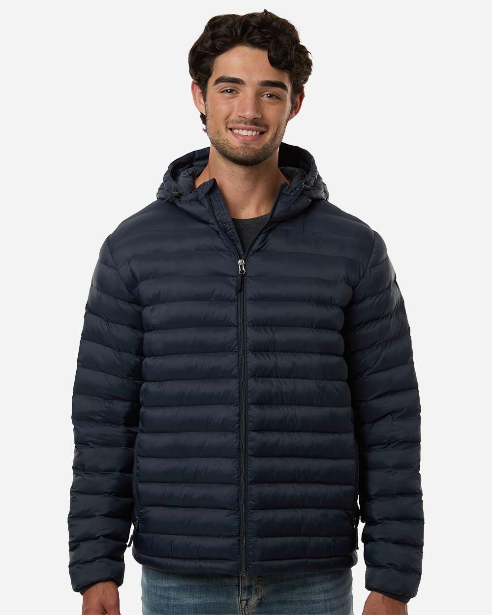 Weatherproof 26715 Men’s Lightweight Poly-filled Hooded Puffer Jacket - Stormy Night
