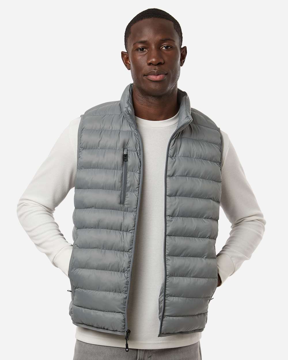 Weatherproof 26717 Men’s Lightweight Poly-filled Packable Vest - Chelsea Grey