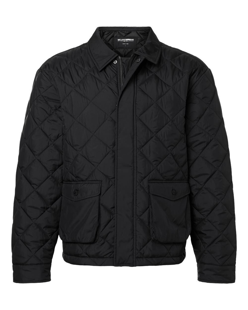 Weatherproof 27713 Men’s Diamond Quilted Jacket - Black