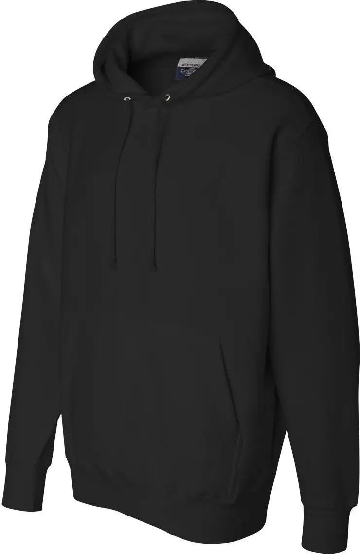 Weatherproof 7700 Cross Weave Hooded Sweatshirt - Black - Adult Xs