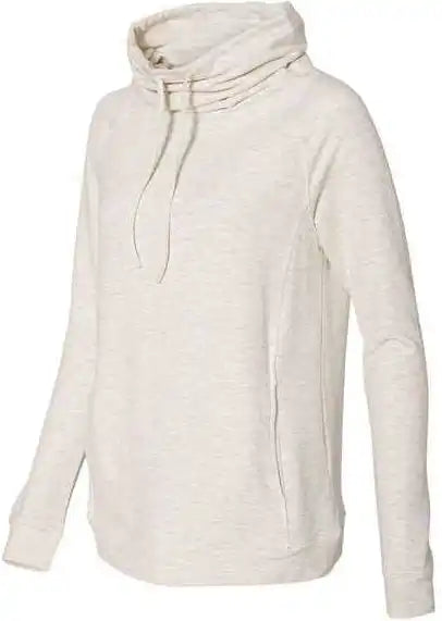 Weatherproof W18706 Womens Heatlast Fleece Faux Cashmere Funnel Neck Sweatshirt Oatmeal