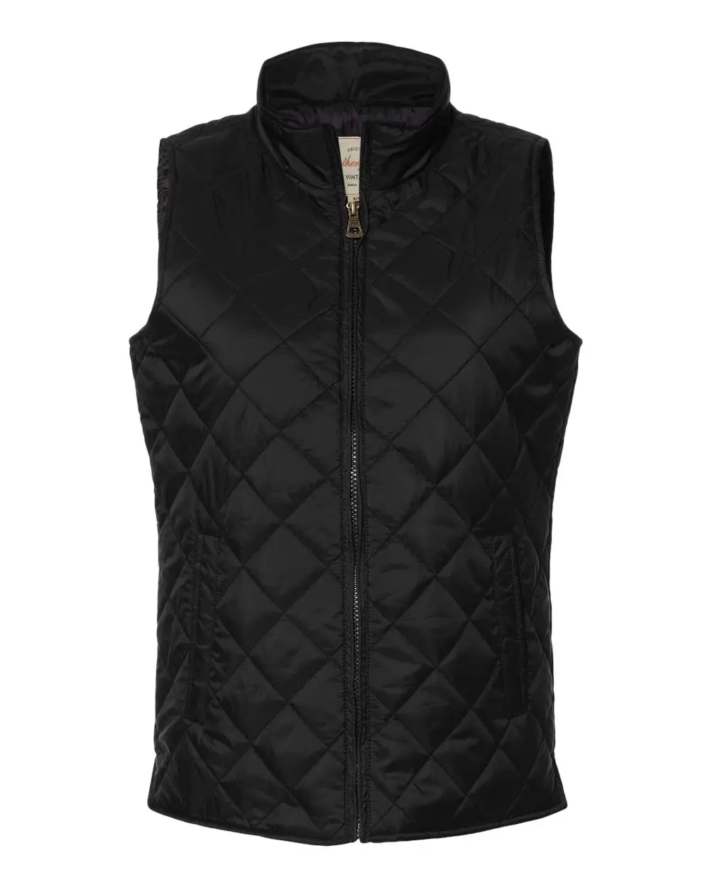 Weatherproof W207359 Women’s Vintage Diamond Quilted Vest - Black - Ladies s