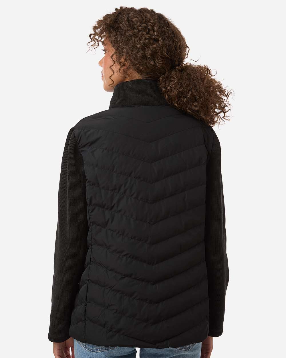 Weatherproof W26719 Women’s Mixed Media Chevron Jacket - Black