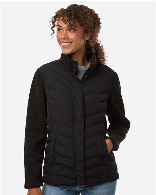 Weatherproof W26719 Women’s Mixed Media Chevron Jacket - Black