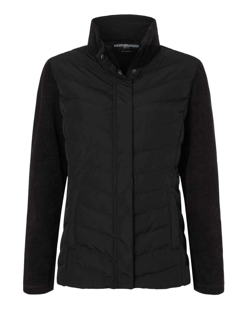 Weatherproof W26719 Women’s Mixed Media Chevron Jacket - Black