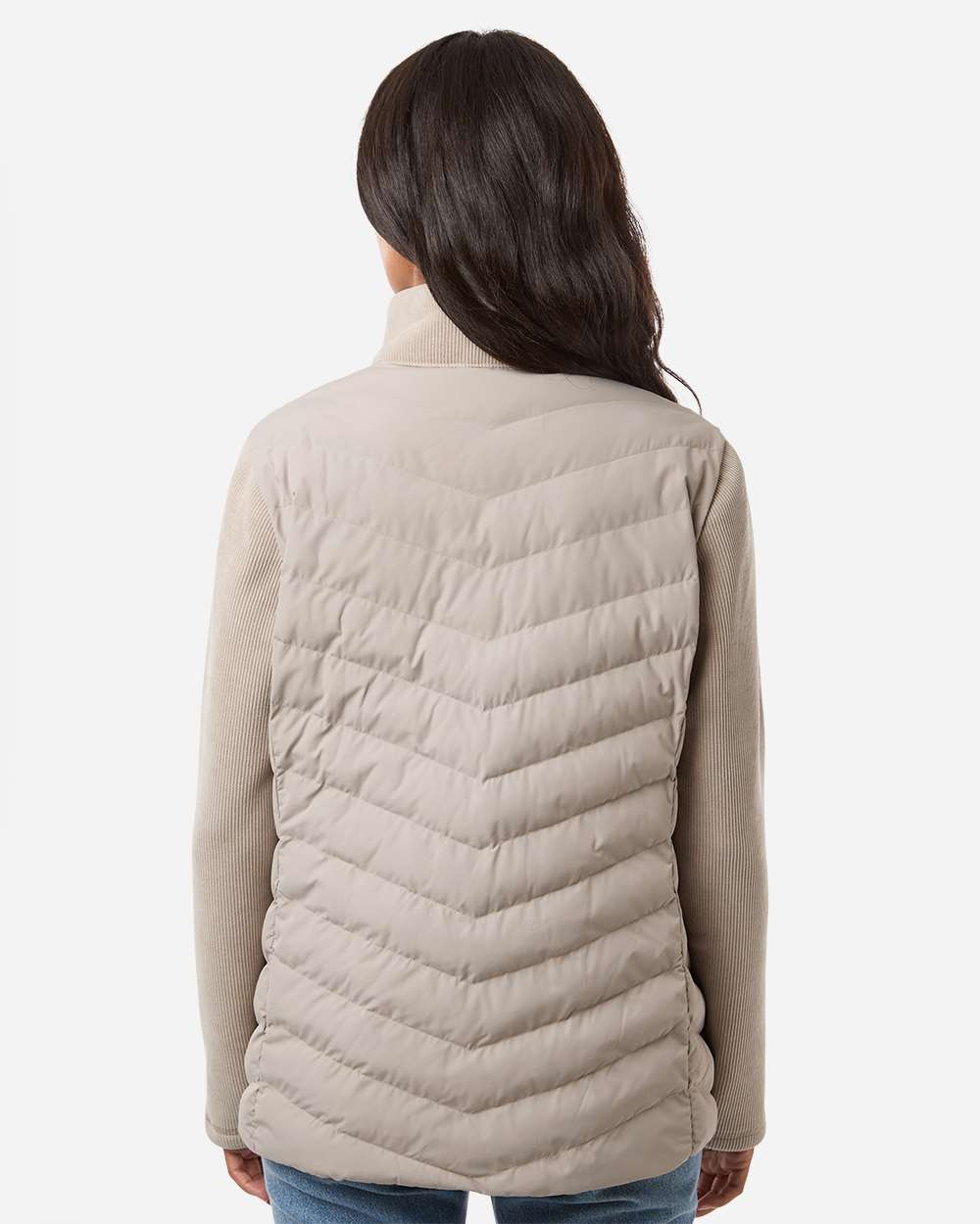 Weatherproof W26719 Women’s Mixed Media Chevron Jacket - Taupe