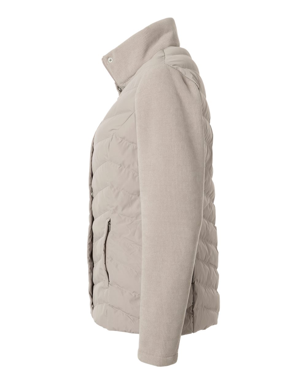 Weatherproof W26719 Women’s Mixed Media Chevron Jacket - Taupe