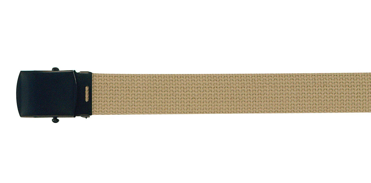 Web Belt with Buckle - Khaki / 44 Inches