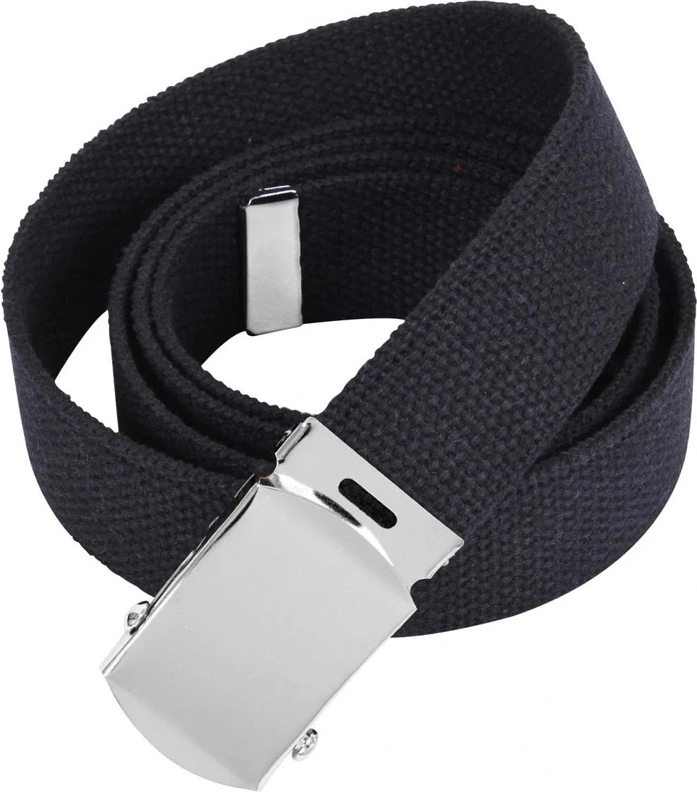 Web Belts - 44 Inches Long - Chrome / Black