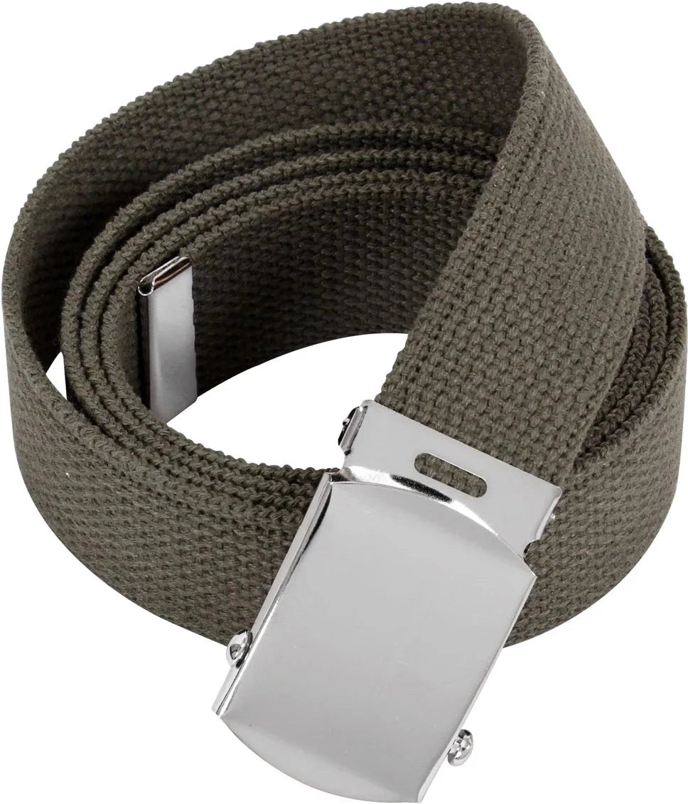 Web Belts - 44 Inches Long - Chrome / Olive Drab