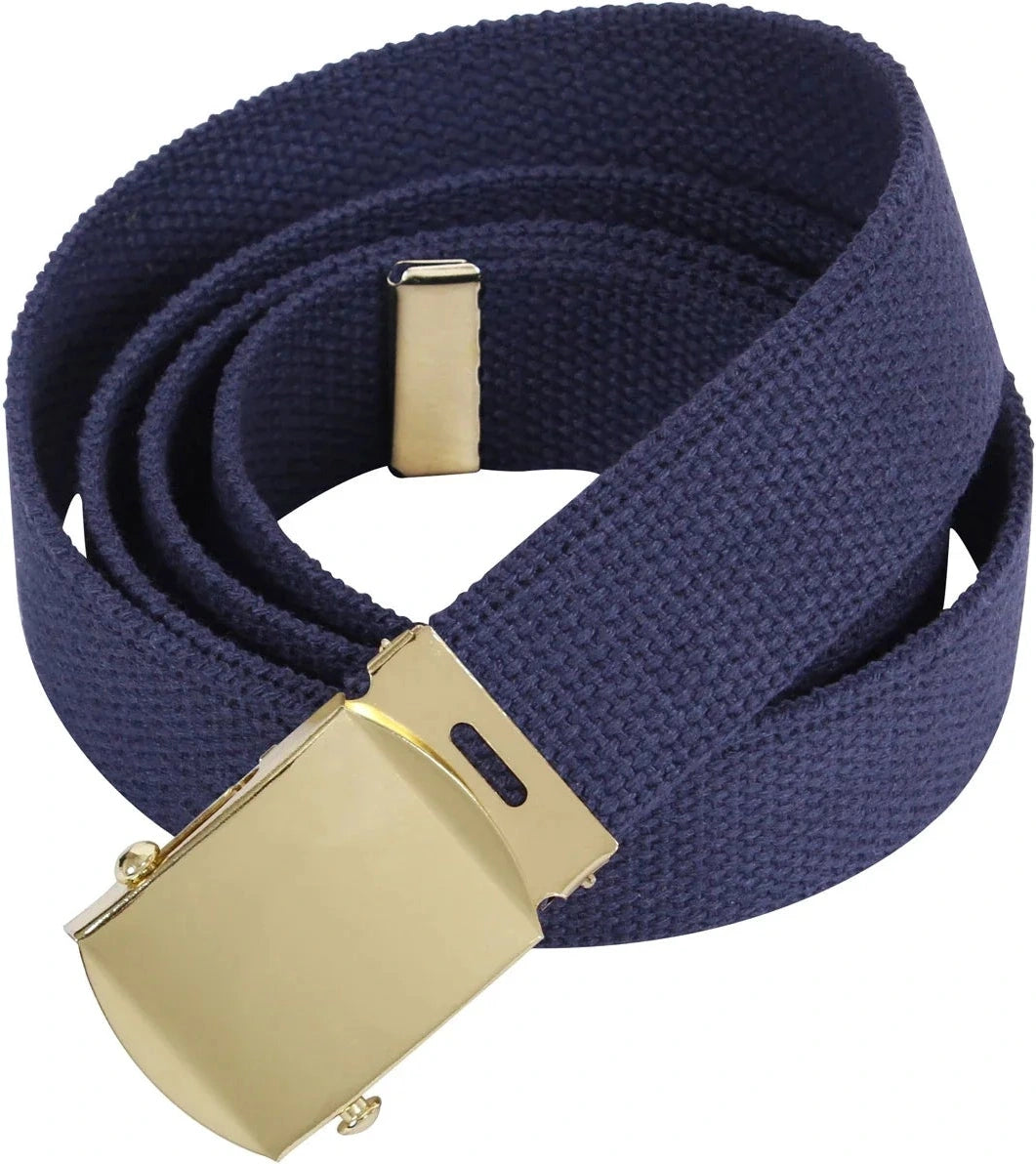 Web Belts - 44 Inches Long - Gold / Navy Blue