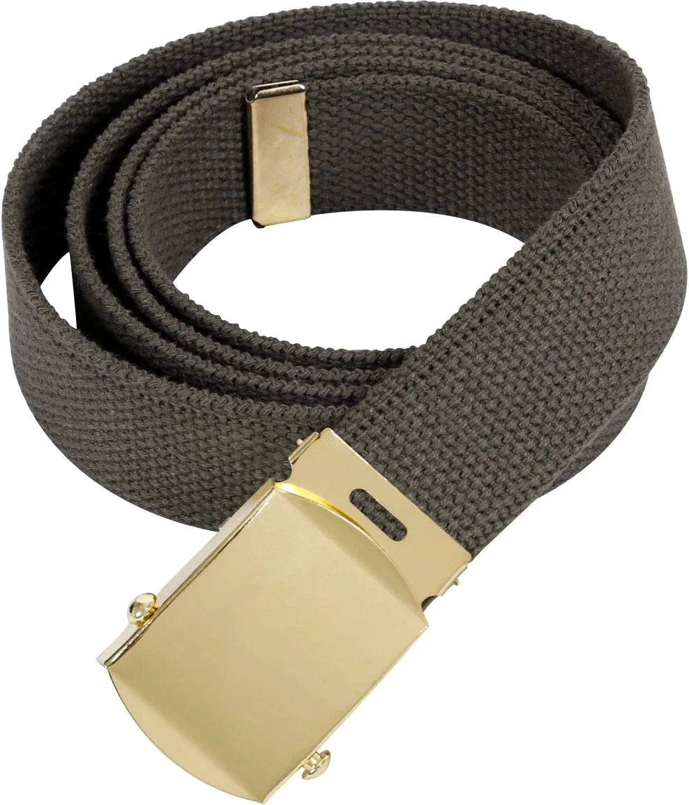 Web Belts - 44 Inches Long - Gold / Olive Drab
