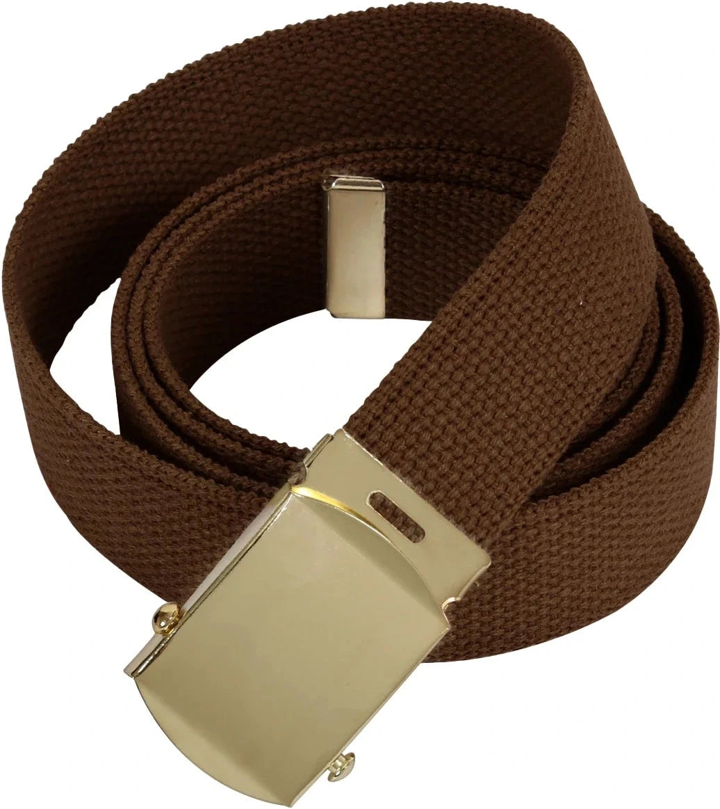 Web Belts - 54 Inches Long - Gold / Brown