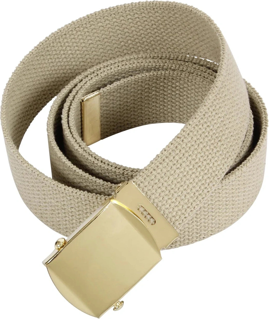 Web Belts - 54 Inches Long - Gold / Khaki