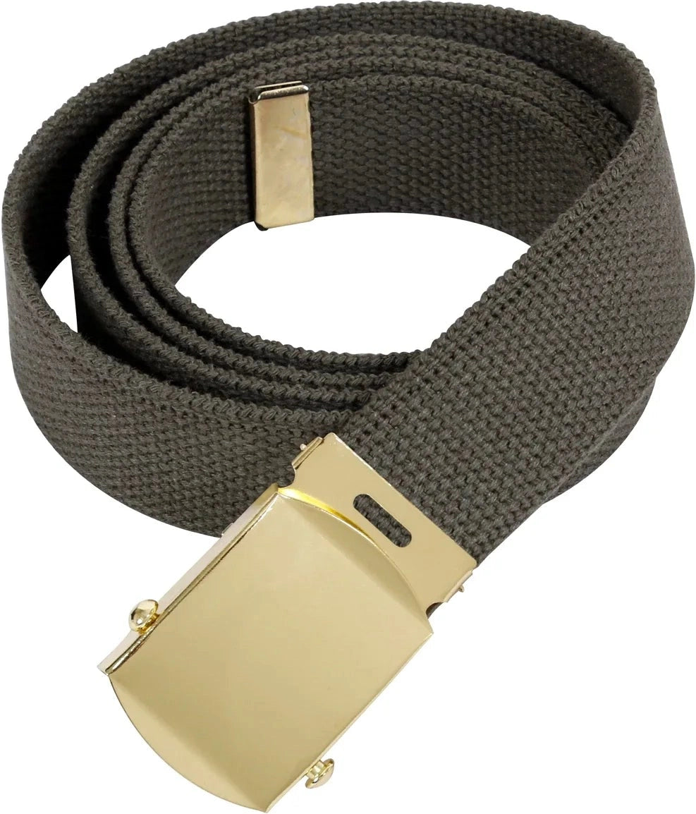 Web Belts - 54 Inches Long - Gold / Olive Drab