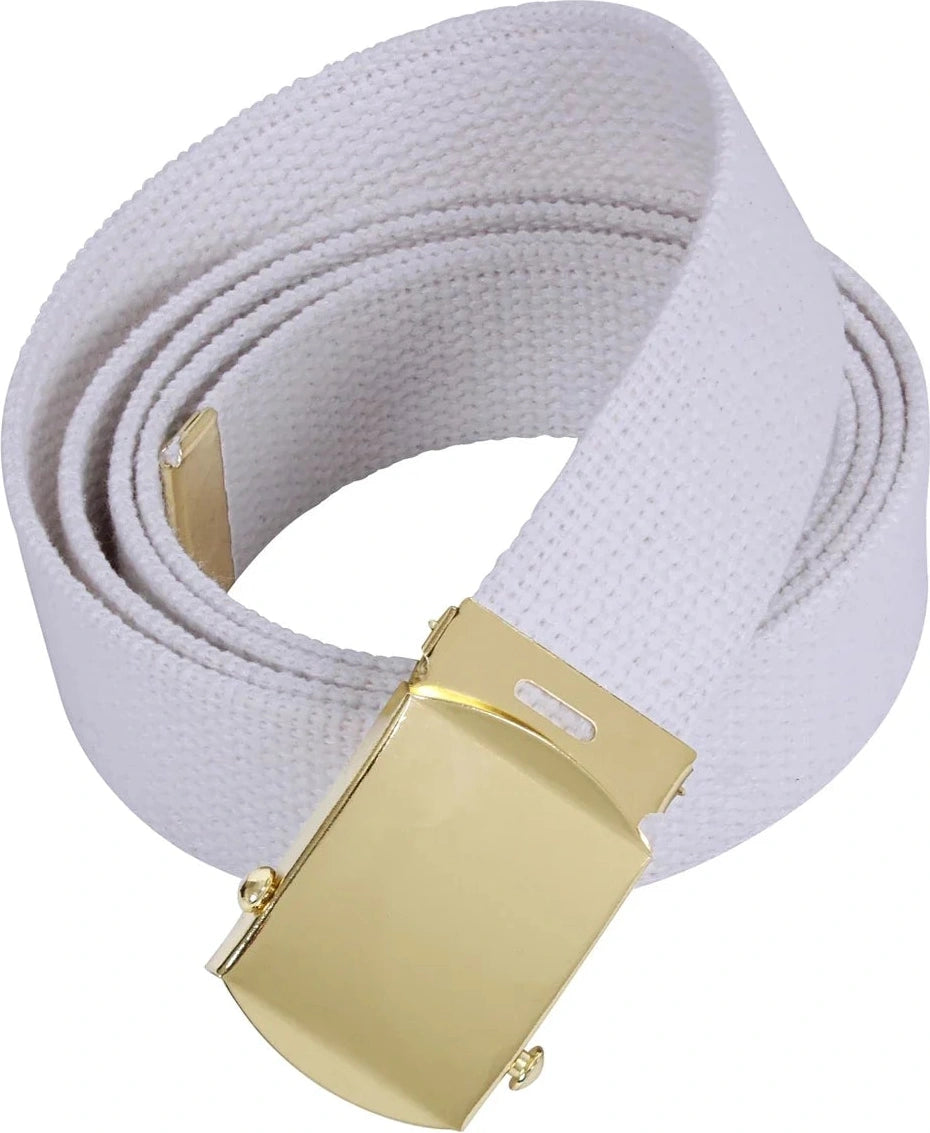 Web Belts - 54 Inches Long - Gold / White