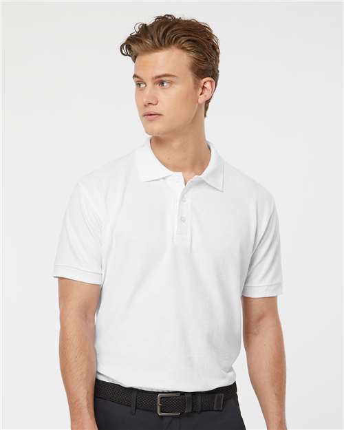 White 50/50 Sport Pique Polo - 400