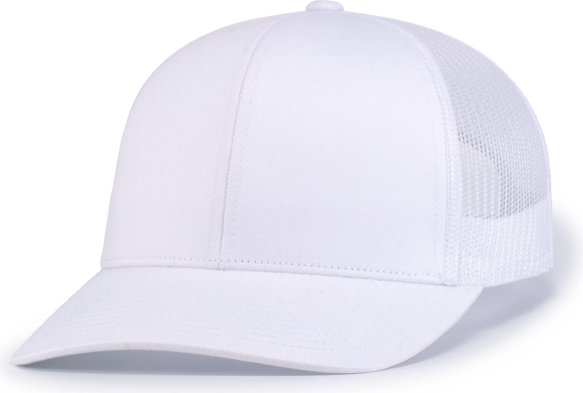 WHITE 6-PANEL TRUCKER SNAPBACK