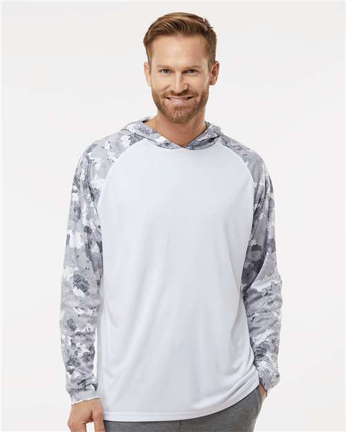 White/ Aluminum Camo Tortuga Extreme Performance Hooded T-Shirt - 240