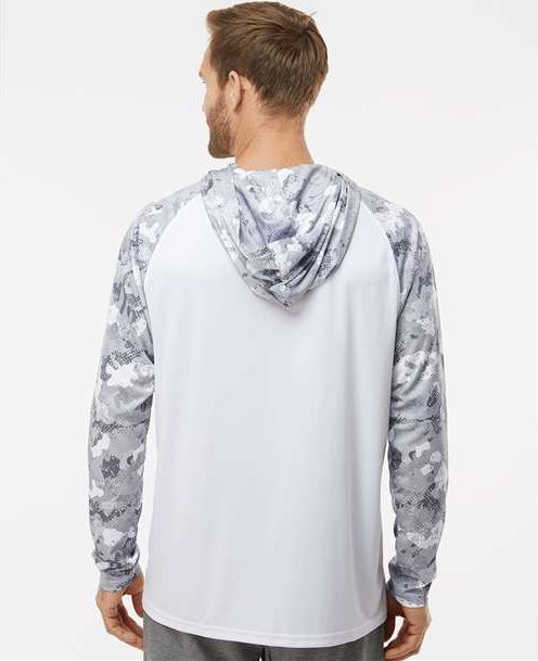 White/ Aluminum Camo Tortuga Extreme Performance Hooded T-Shirt - 240