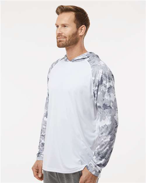 White/ Aluminum Camo Tortuga Extreme Performance Hooded T-Shirt - 240