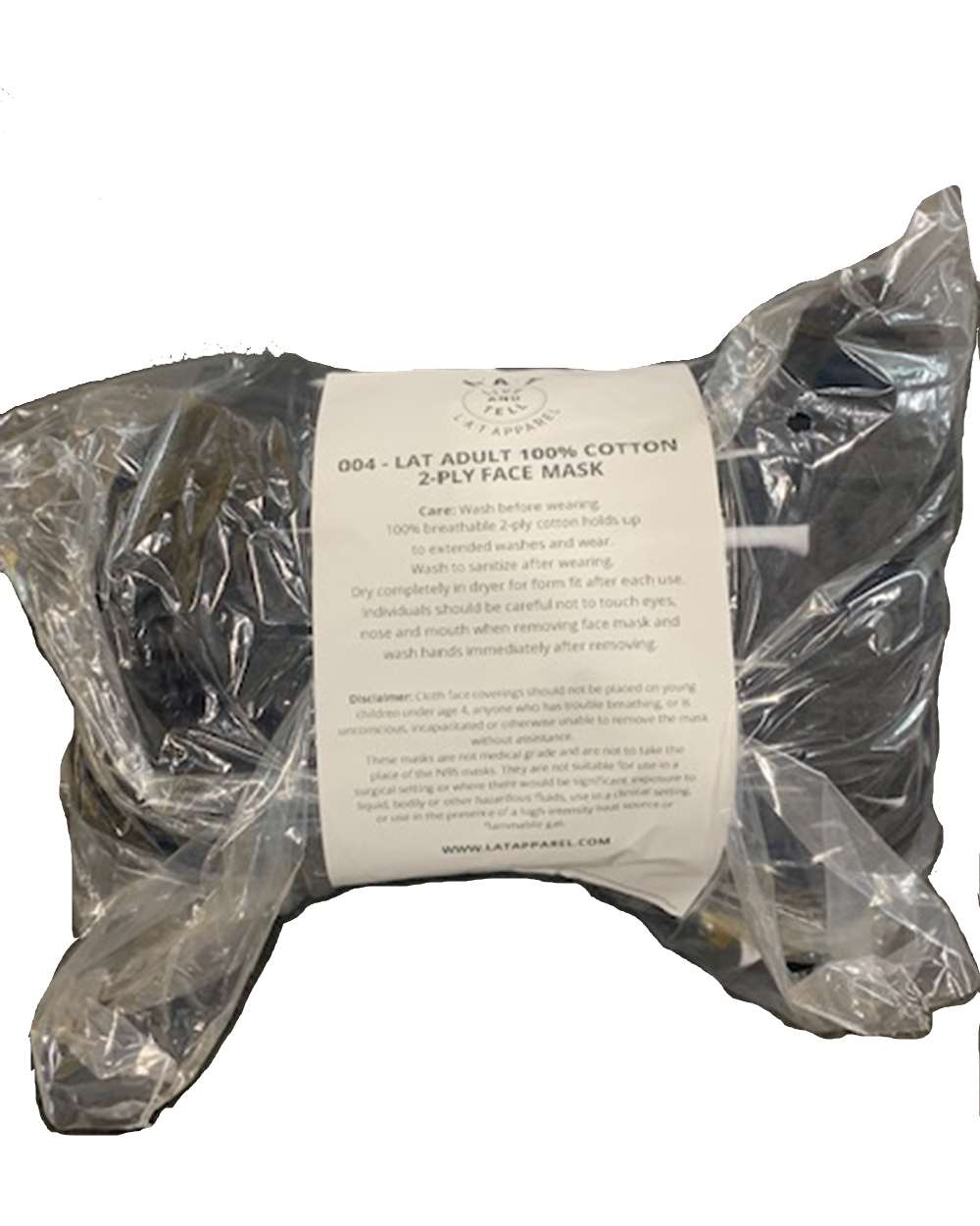 White/ Black 100% Cotton 2-Ply Face Mask - 004