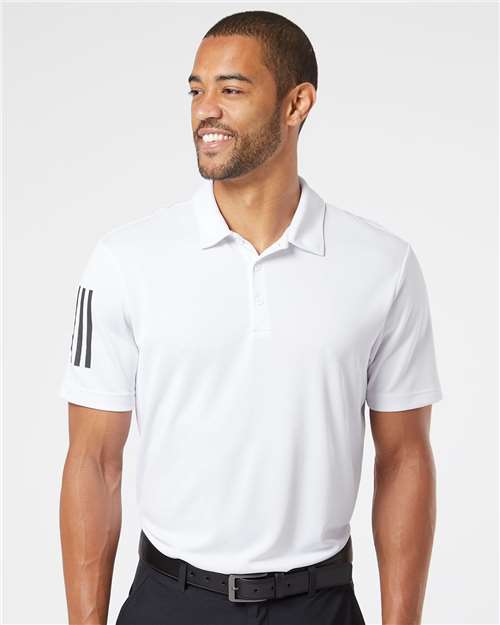 White/ Black Floating 3-Stripes Polo - A480