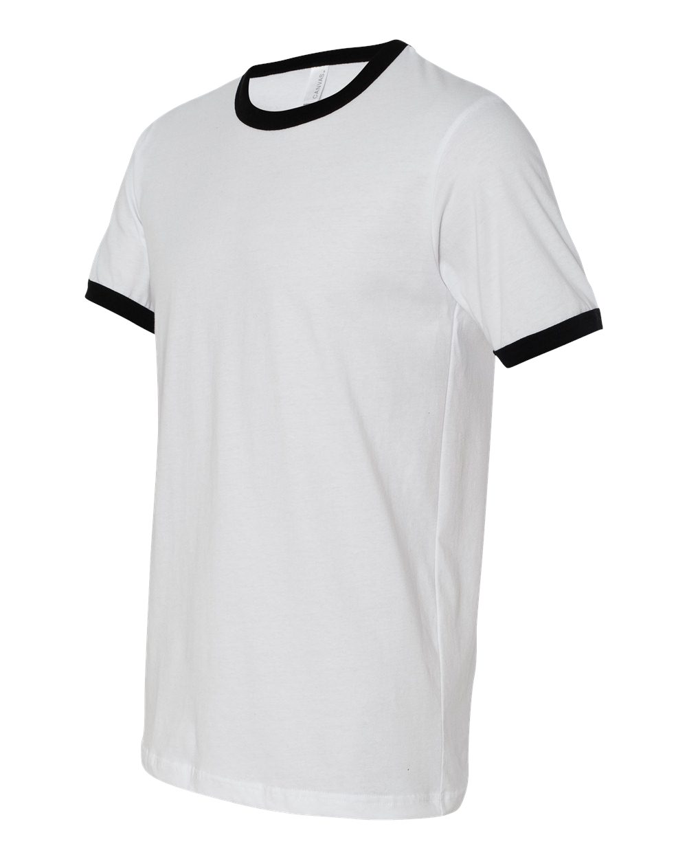 White/ Black Jersey Heather Ringer Tee - 3055